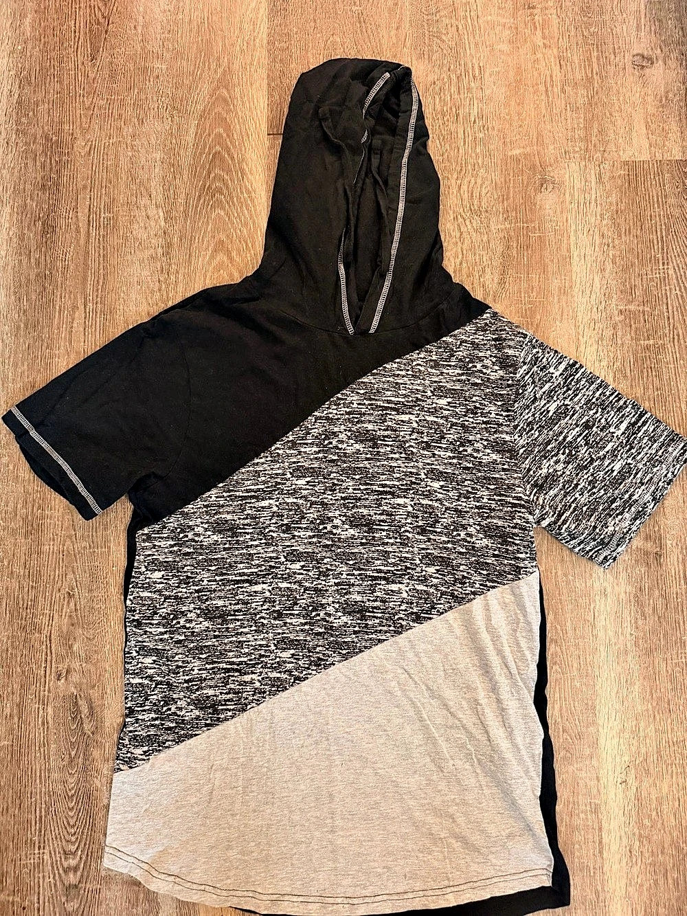 Overdrive Men's Color Block Short Sleeve Hoodie Size Large
